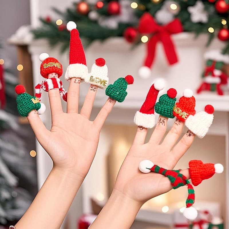 Lindo mini chapéu de Natal vermelho de lã, com presilha de cabelo, acessório de cabelo, chapéu para garrafa de vinho, de