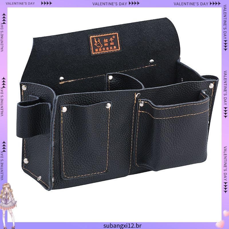 Couro de vaca carpintaria prego bolso primeira camada saco de ferramentas grande capacidade saco de cintura tipo saco de