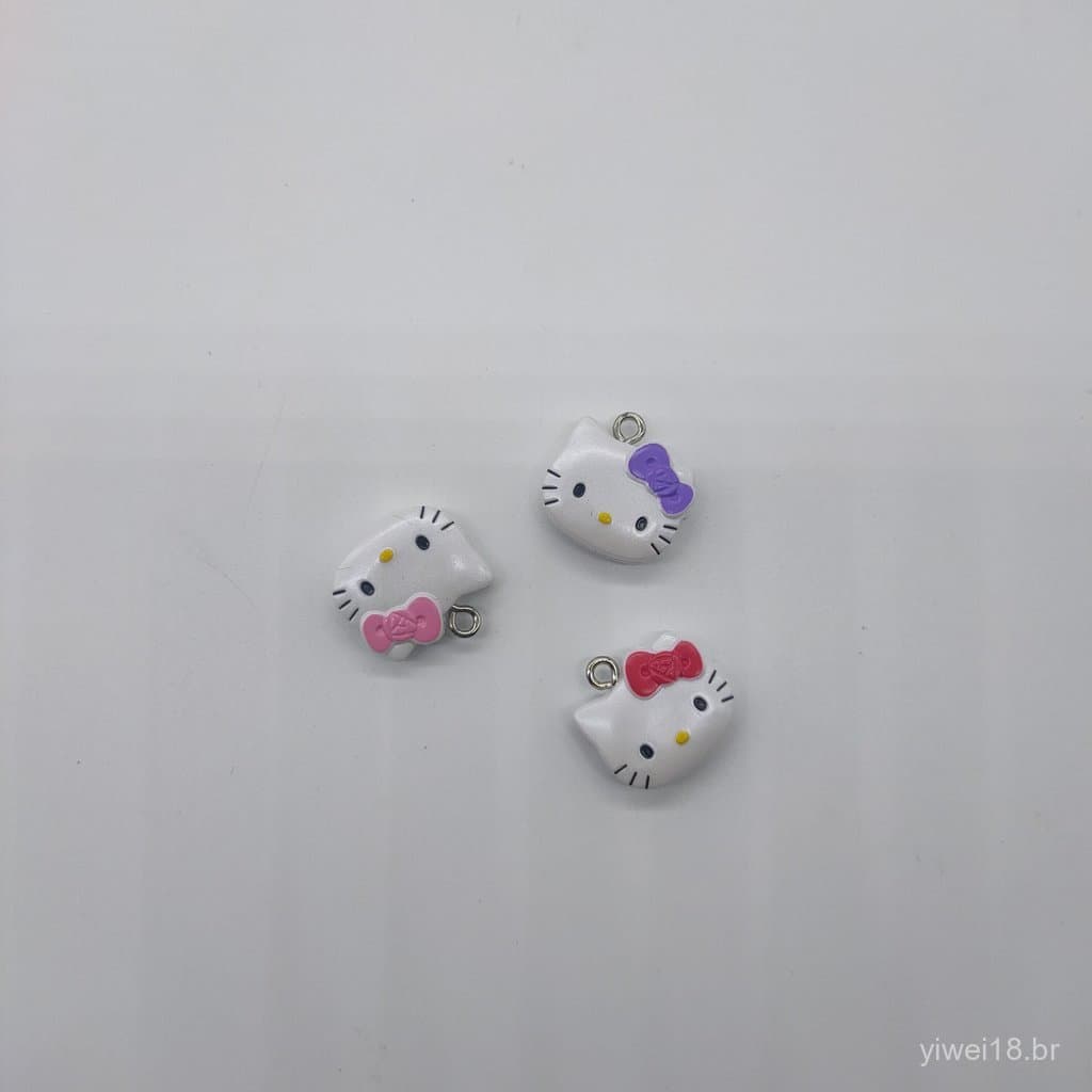 Popular 2025: Artigos Soltos Sanrio Hello Kitty KT Cat, Figurinha DIY, Material de Cola Creme, Decoração de Pingente ECA