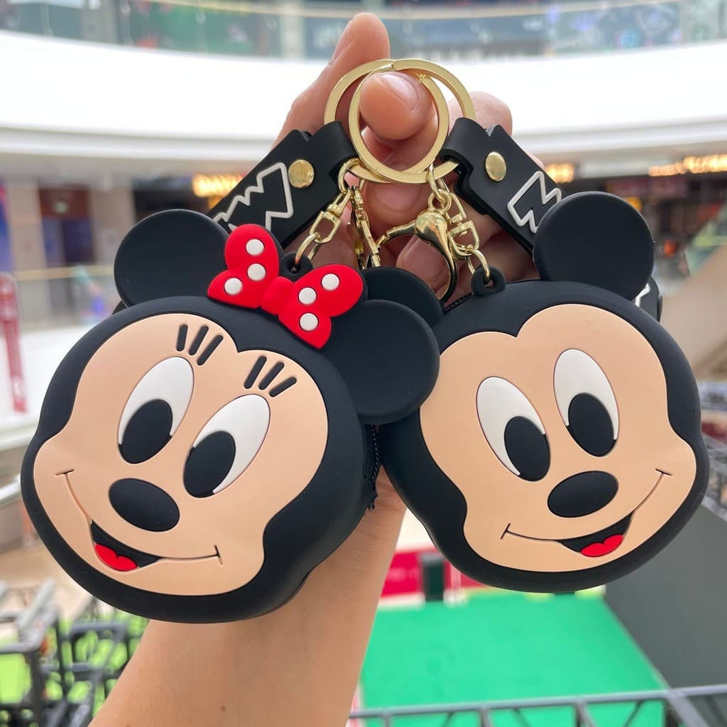Bolsa de moedas de silicone fofa e elegante, carteira pequena, chaveiro Sanrio, decoração para carro, pequeno presente n
