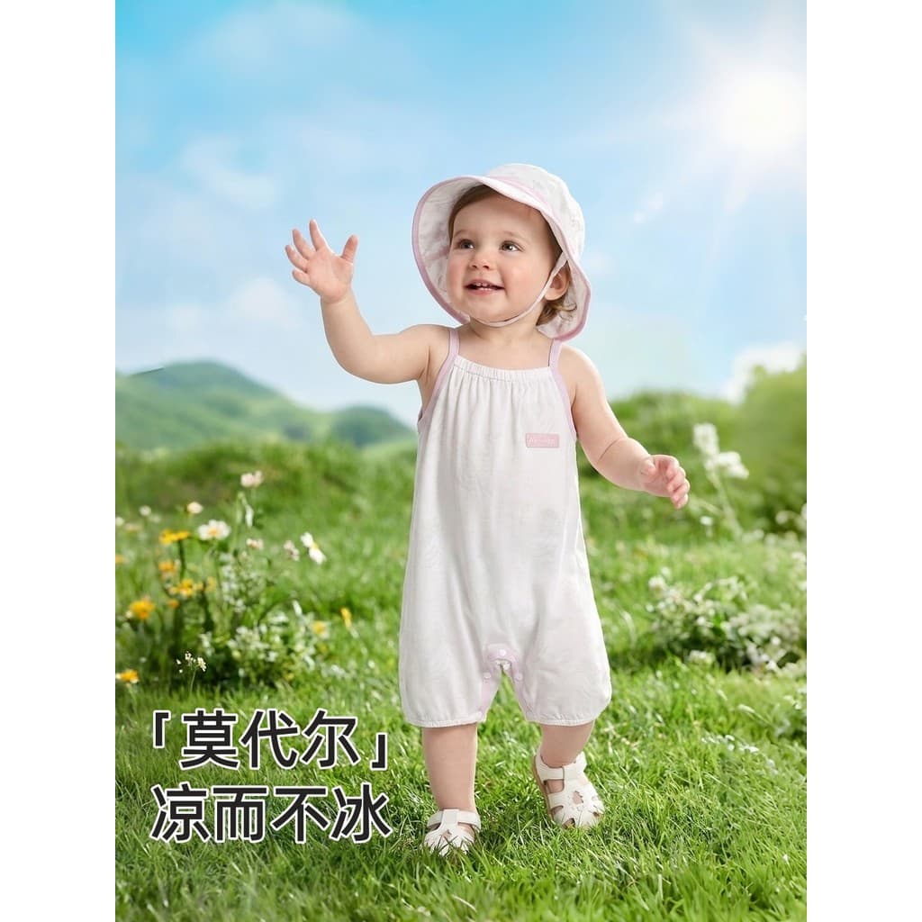 Bebê verão roupas finas bebê menina verão Modal estilingue macacão 2026 novo estilo da criança tamanho 66