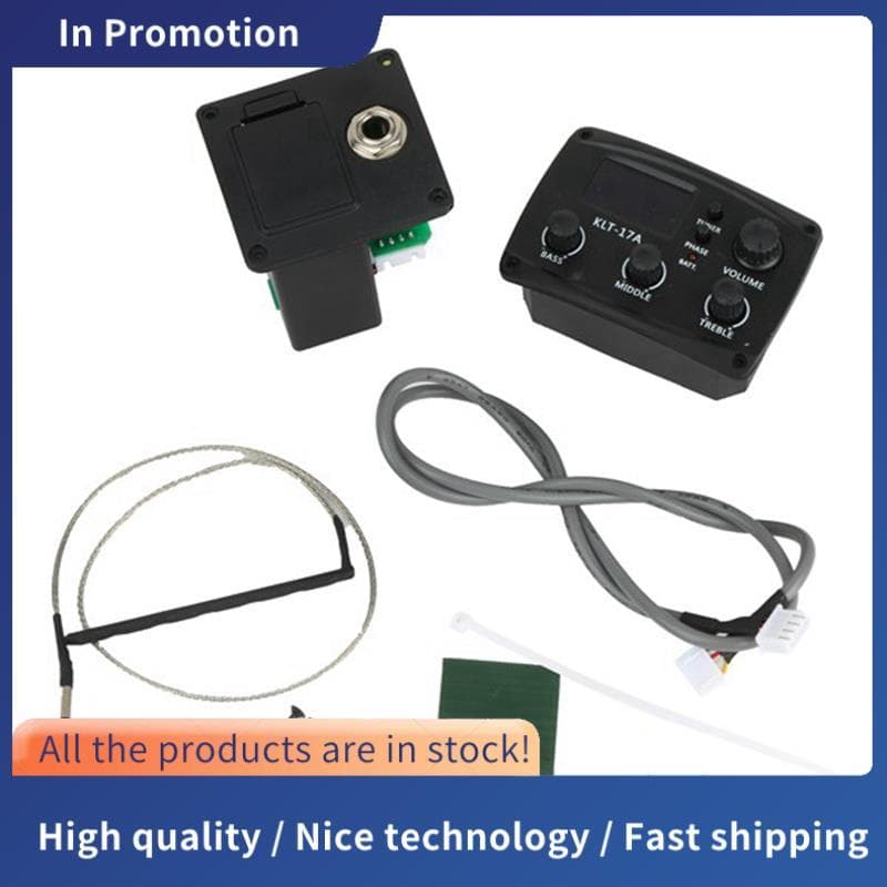 - 17A Pré-Amplificador EQ De Guitarra Acústica Com Afinador De Procedimento Digital Equalizador De 3 Bandas Captador
