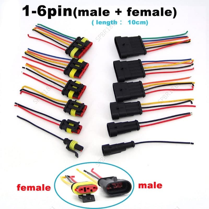 1 Par 1P 2P 3P 4P 5P 6P Maneira À Prova Dwaterproof Água Conector Automático Elétrico Macho Fêmea Plug Com Cabo De Fio B