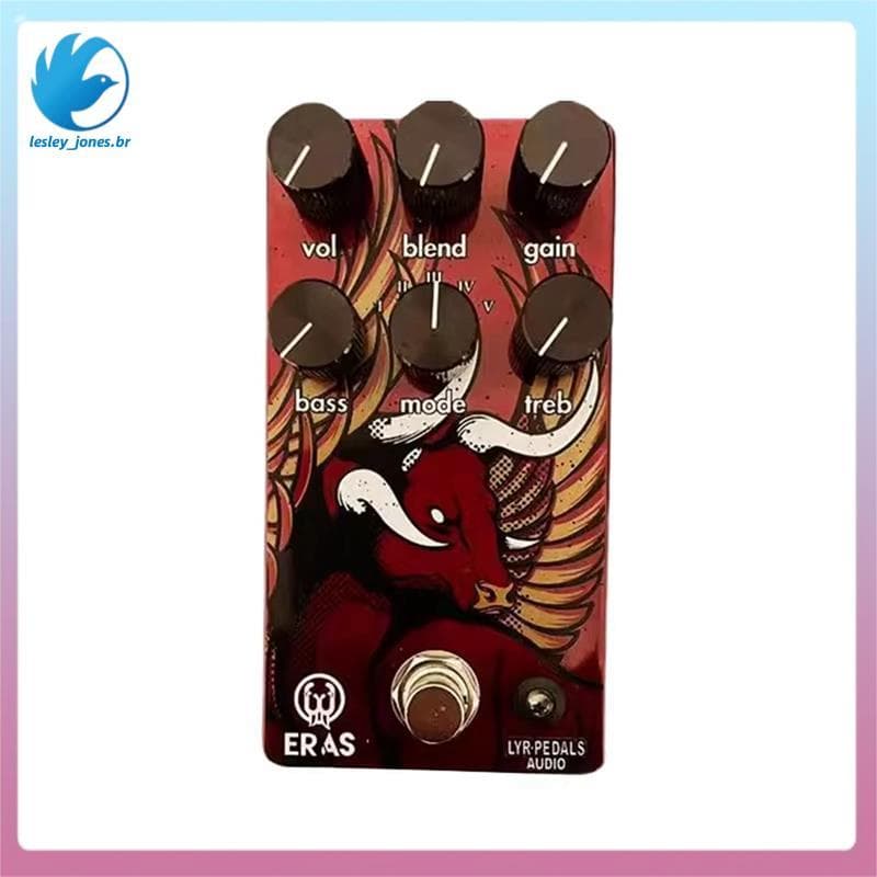 [lesley_jones.br] Pedal De Efeitos De Guitarra De Distorção De Alto Ganho Rock Elétrica Acessório Bloco Único
