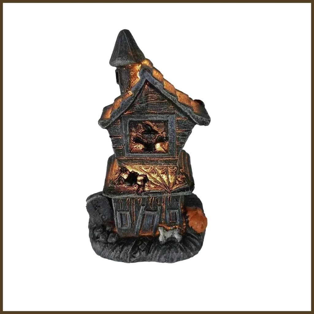 Estatueta De Casa Assombrada De Halloween , Pequena Estátua De Feriado Assustador Com Luz Iluminada , Para sentanebr