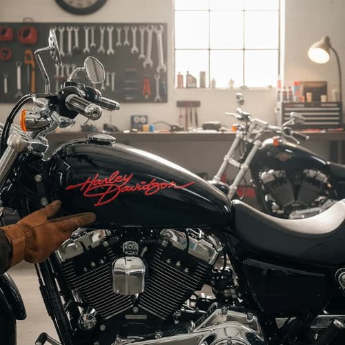 Adesivo Moto Compatível Harley Assinatura Vermelho