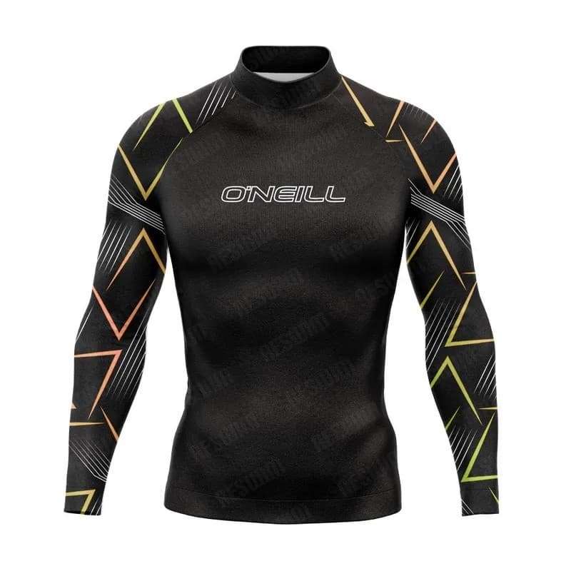 ONEILL Masculino Manga Longa Rash Guards Maiô Surf Natação Camiseta Praia Proteção UV Roupa De Banho Skinsuit Roupas De