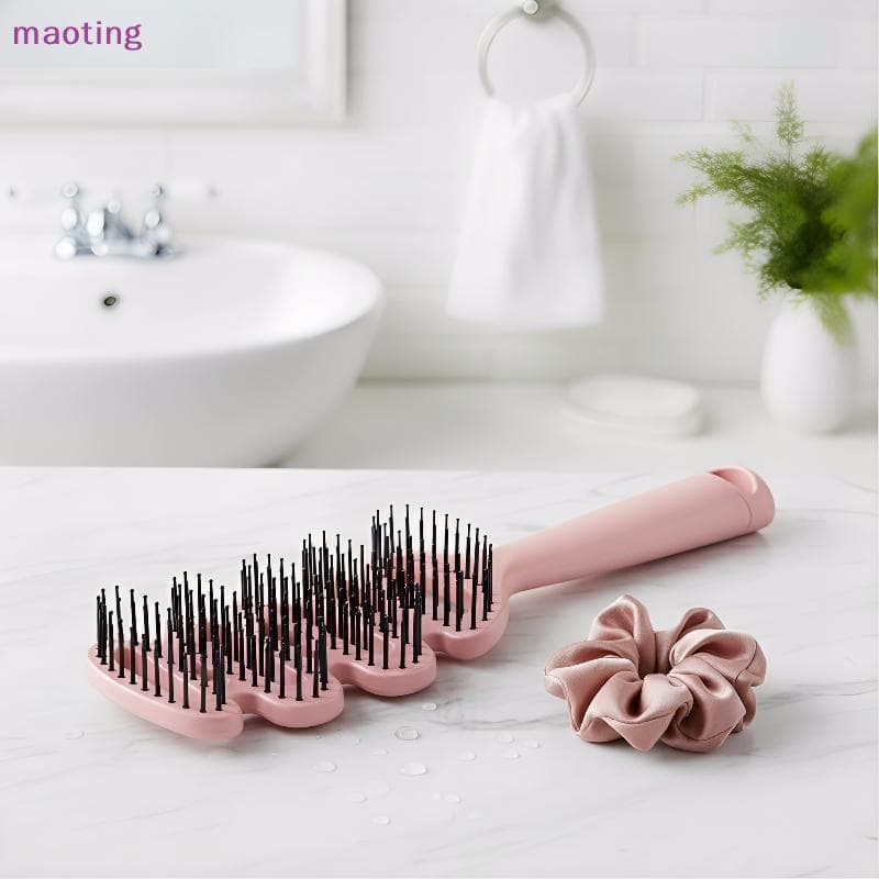 [maoting] Crianças Openworkb Para Suave Sem Snag Cabelo Massagem Detangler Leve Portátil Cuidados Diários Em Casa Ou Esc