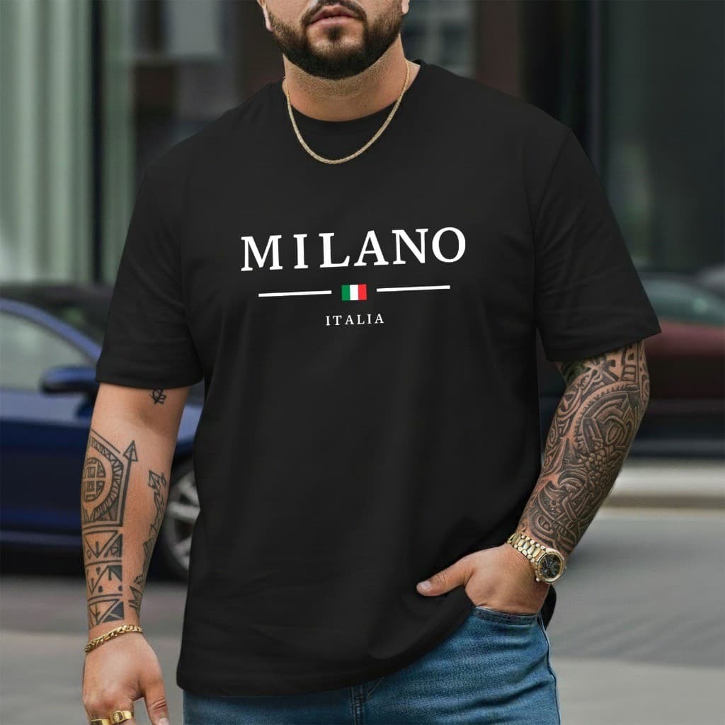 Camiseta Masculina P ao G5 Camisa em Algodão Tecido Premium Milano Lançamento