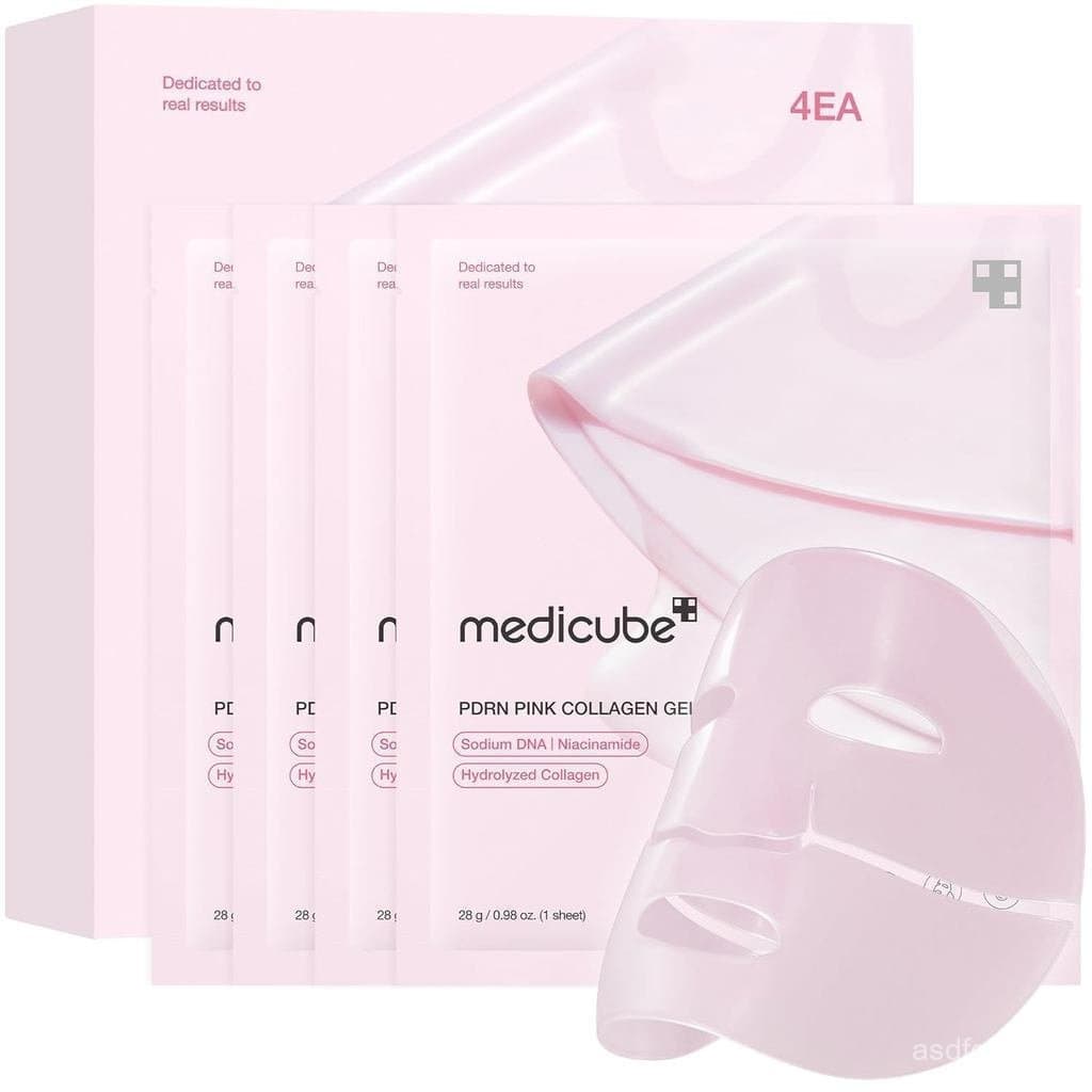 Máscara de Gelatina de Colágeno Rosa Medicool com DNA de Salmão PDRN |   Máscara facial noturna para uma tez radiante co