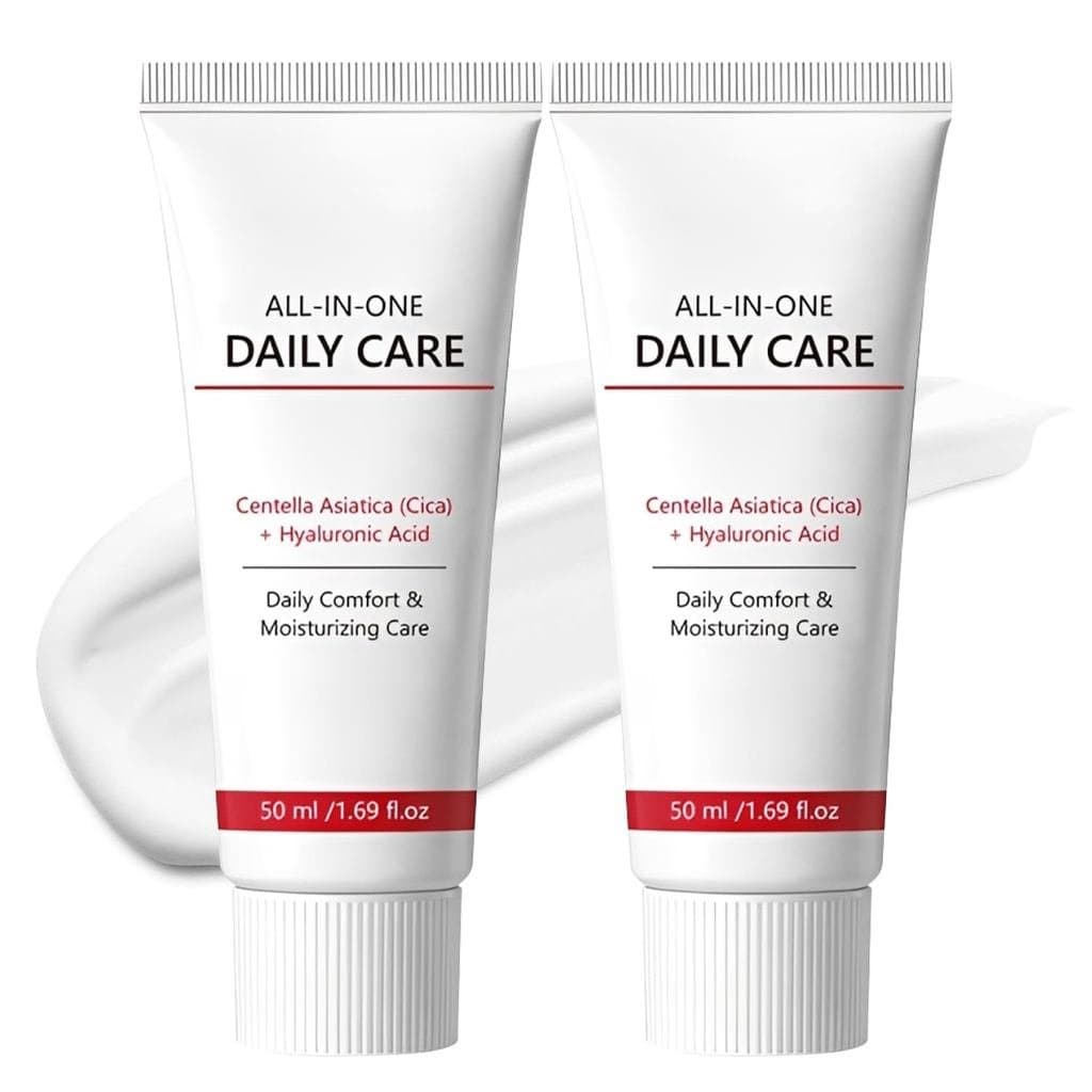 2 Peças Loção Facial Hidratante Diária Tudo-em-Um com Centella Asiática, Colágeno e Ácido Hialurônico - Hidrata, Firma e