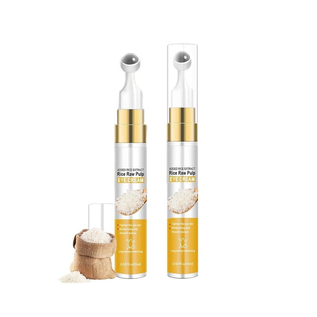 Creme para os Olhos com Extrato de Arroz, 2 Peças, Creme Hidratante para a Área dos Olhos para Olheiras e Inchaço, Linha