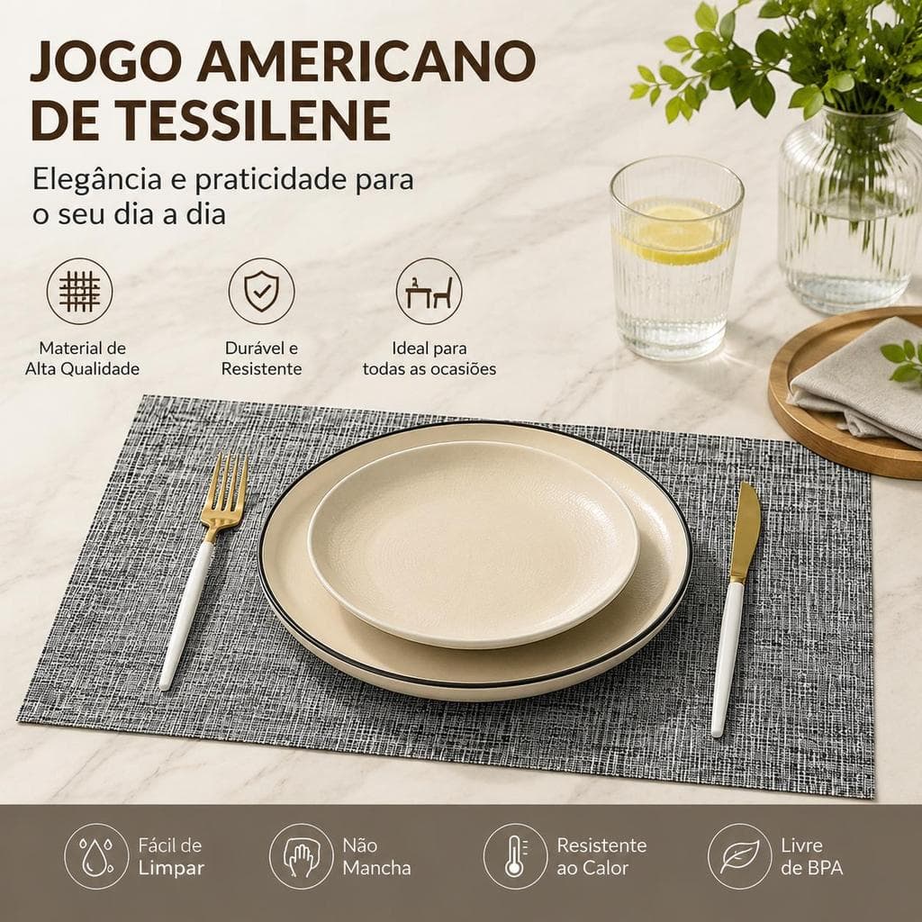 Jogo Americano de Mesa em Tecido Texlin