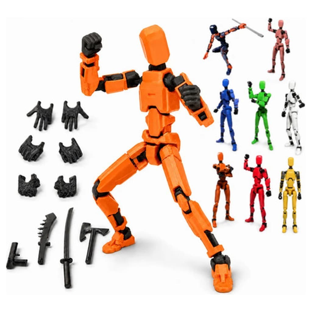 Boneco Dummy 13 Articulado 3D Montável 14cm Shopline Robô T Montável Kit Acessórios