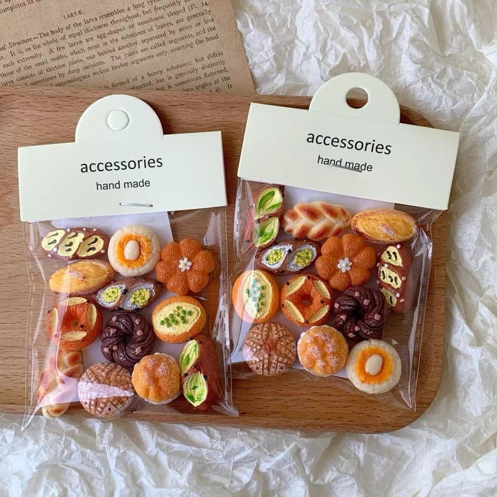 Adesivos Magnéticos de Pão Alcalino em Miniatura, Ímãs de Geladeira com Simulação de Pão Europeu Delicioso em Miniatura