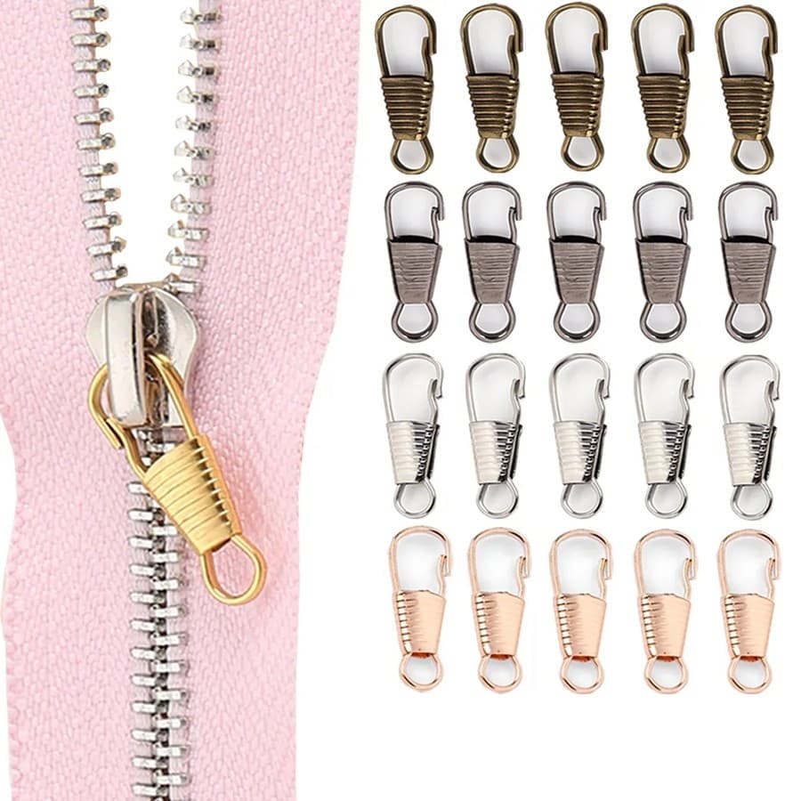 10 Pçs Metal Zíper Slider Pequeno Fecho DIY Kit De Costura Substituição Fivelas Quebradas Extrator Cabeça Mala Casaco Pu