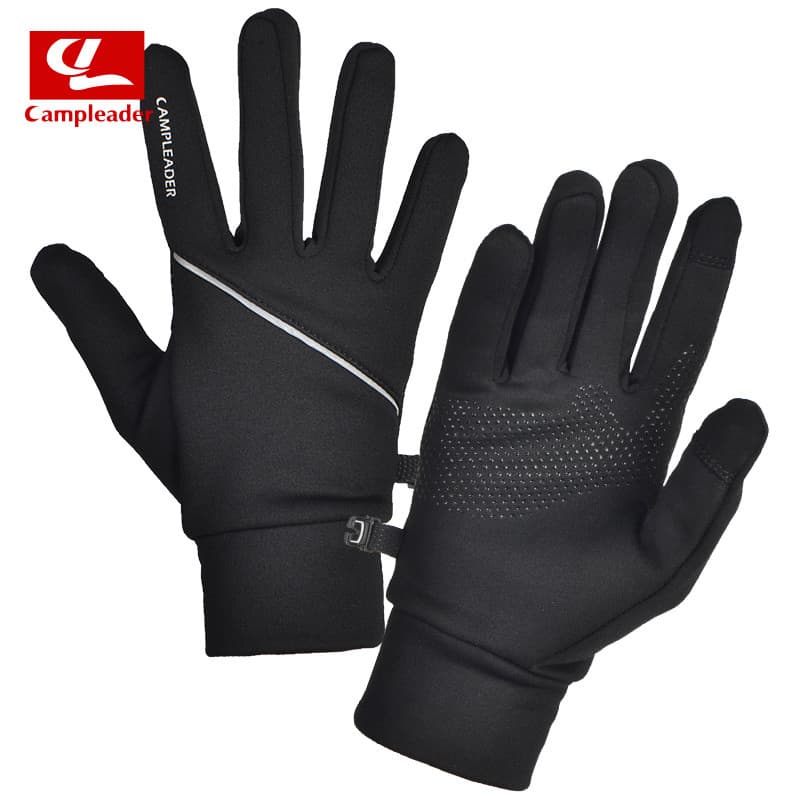 Luvas de lã para montanhismo ao ar livre Luvas de ciclismo com tiras reflexivas Luvas esportivas Luvas quentes à prova d