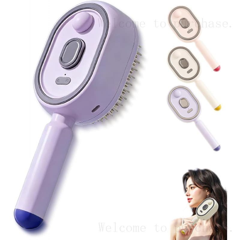 Escova a Vapor Elétrica, Escova Alisadora de Cabelo Sem Fio Recarregável, Pente Quente Desembaraçador para Cabelos Cache