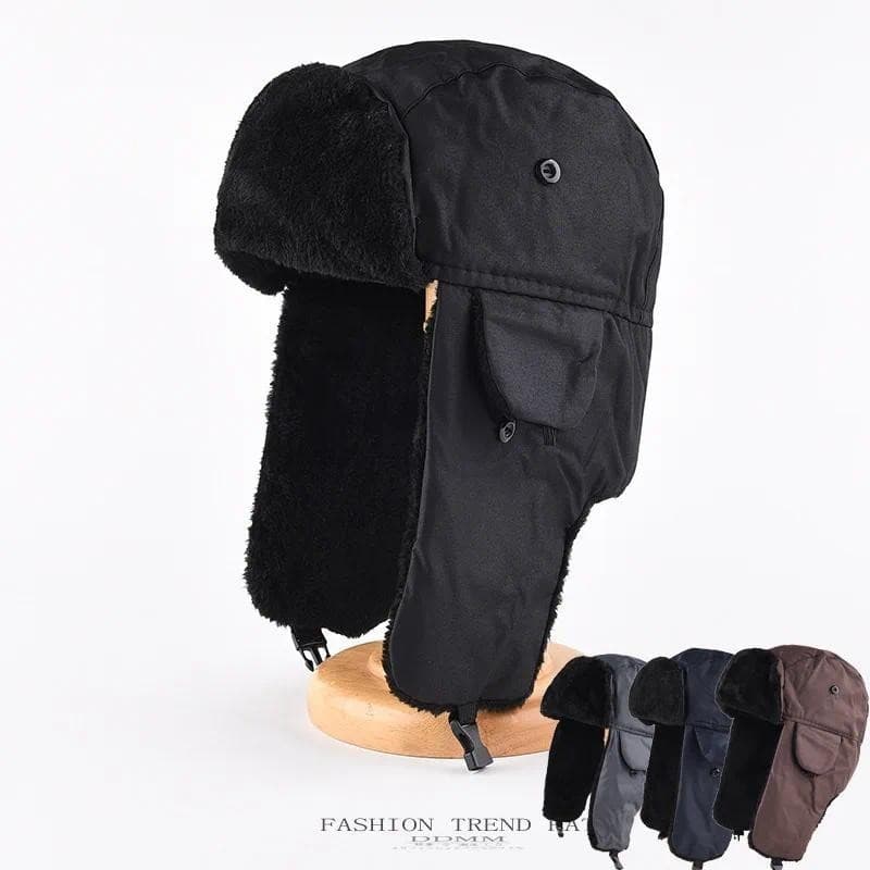 Chapéu Russo Para Homens E Mulheres , Bomber Quente Com Abas De Orelha De Esqui De Inverno , Sólido , Fofo , Pele Sintét