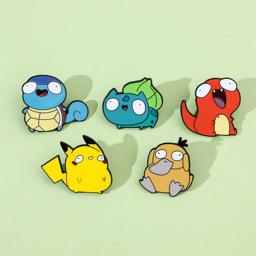 [5pcs] Broches de Liga Pokémon versão Q - Presente para festa