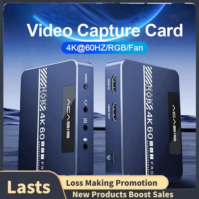 Placa De Captura De Vídeo 4K 60HZ HDR10 RGB 1080P Grabber Para Gravação De Jogos Câmera De Transmissão Ao Vivo Tablet