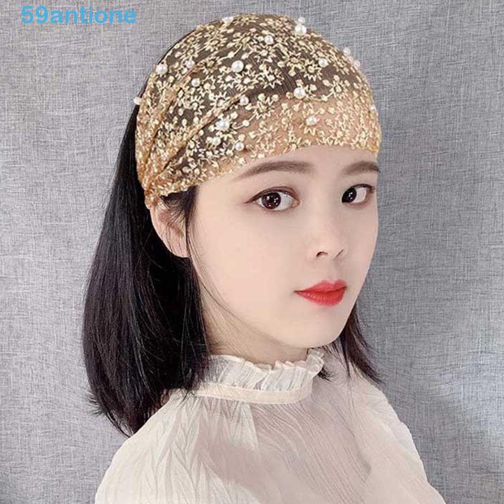 Acessórios De Cabelo Femininos Pérolas Doces Flor Rosto Lavagem Design De Moda Organza Bandana