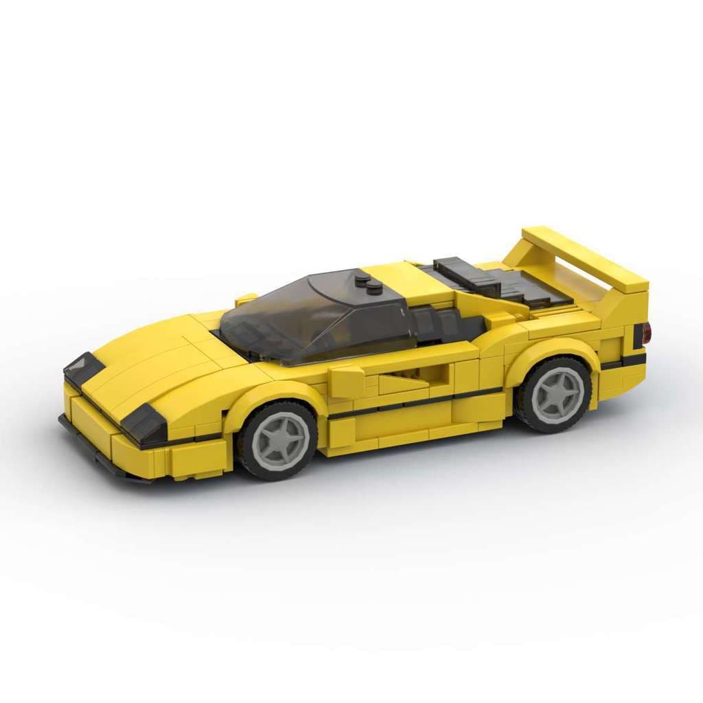 MOC F40 Blocos de Construção de Partículas Pequenas para Montagem Criativa, Modelo de Carro em 8 Peças, Ornamento, 372 P