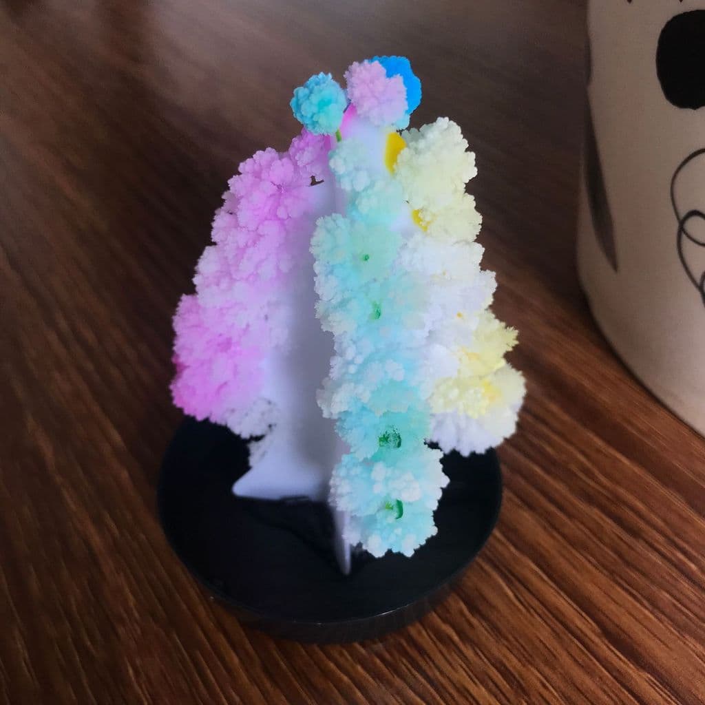Floco de neve colorido árvore da fortuna arco-íris mágico árvore de natal pequena flor de árvore de papel crianças desco