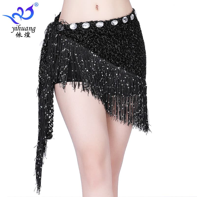 Lenço de cintura com fluxo oco, lenço de quadril para dança latina, lenço triangular para Performance, dança do ventre,