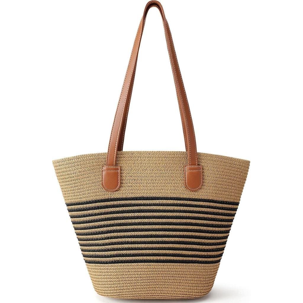 Bolsas de Praia Trifabricy para Mulheres, Bolsa de Palha Grande para Praia de Verão, Bolsa de Ombro para Viagens de Verã
