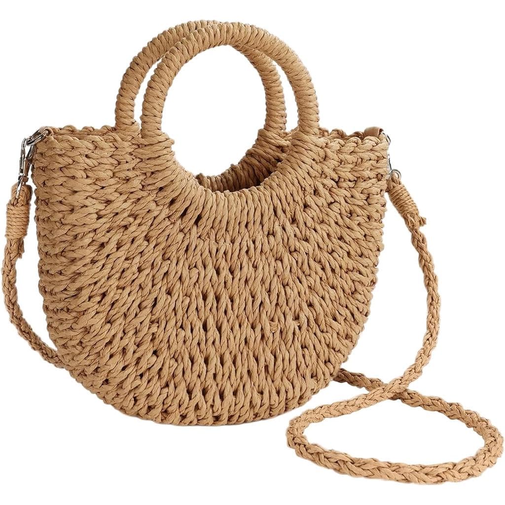 Bolsas de Palha para Mulheres, Bolsas Transversais de Verão 2026, Bolsa Tecida à Mão, Bolsa de Praia de Verão, Bolsa de