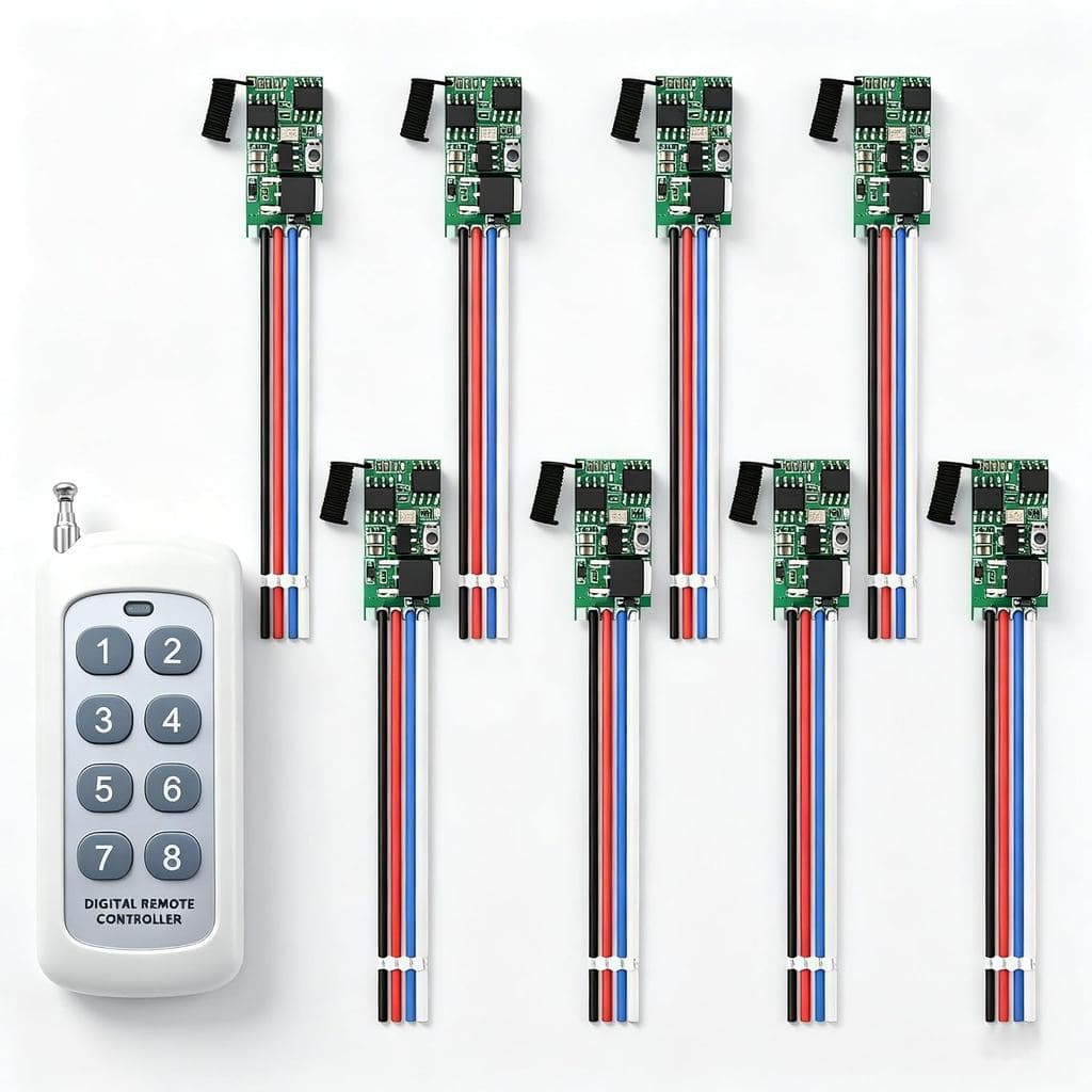 Interruptor Mini de Controle Remoto DC12V, Interruptor de Controle Remoto RF, Interruptor Sem Fio de Canal Único de 8 Vi