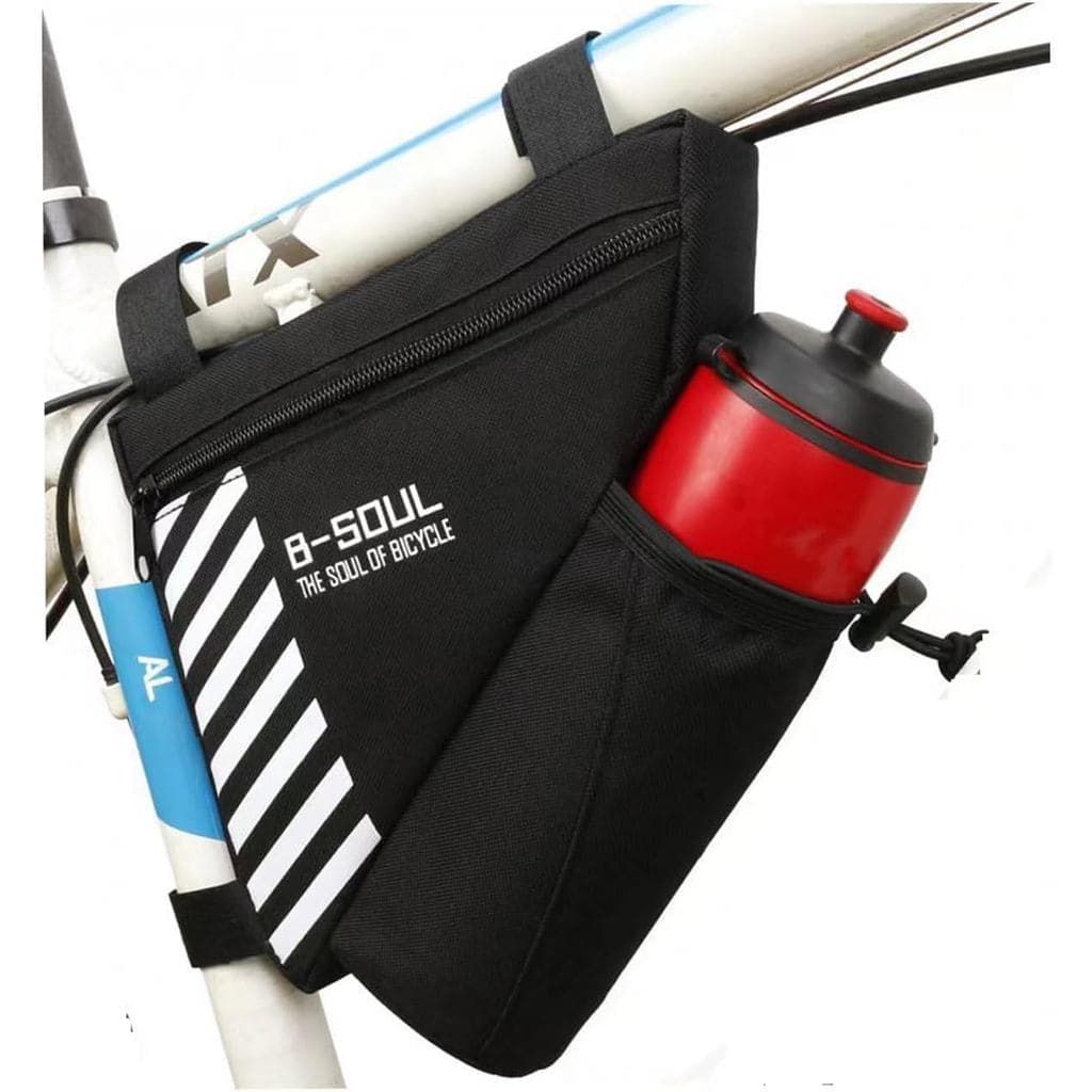 Bolsa Triangular para Quadro de Bicicleta com Suporte para Garrafa de Água, Bolsa Impermeável para Tubo Superior de Bici