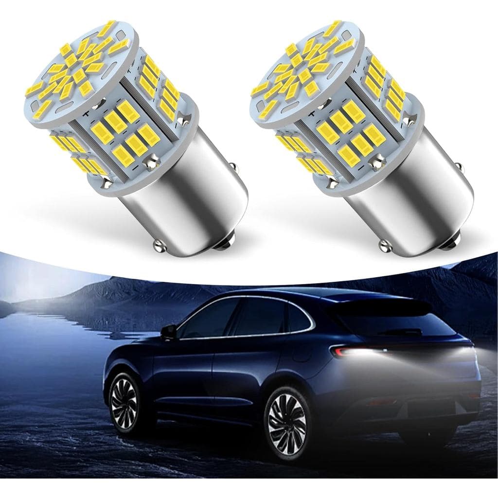 2 Lâmpadas LED 1156 para Luz de Ré, Lâmpada de Sinalização de Virada Super Brilhante 6800K de Contato Único, Lâmpada 114