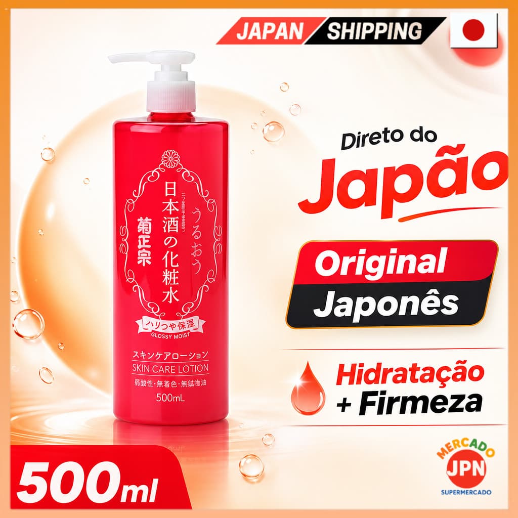 Kiku-Masamune Sake Locao, Firmador e Hidratante, 500ml, com Niacinamide e Ceramide Direct from JAPAN