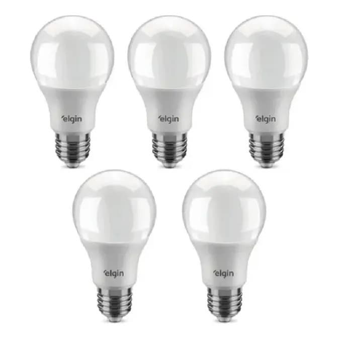 Kit 5 Lâmpadas Led Bulbo A60 12w 6500k E27 Luz Branca -elgin