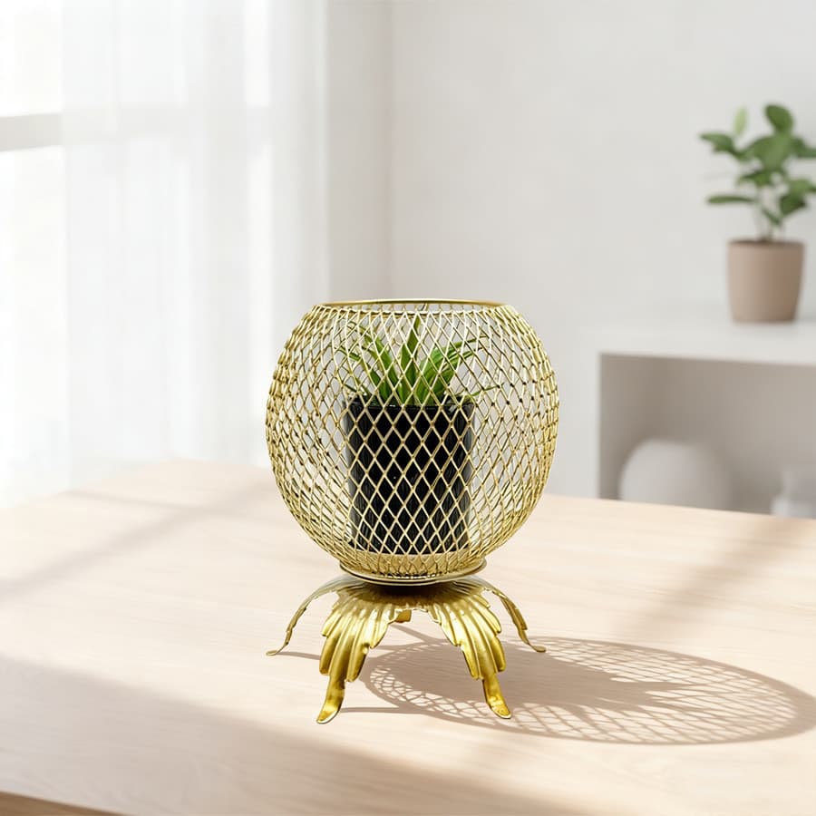 [Luz Nórdica De Luxo] Decoração De Plantas Em Vasos De Ferro Vaso De Flores Simples Entrada Sala De Estar Armário De Tv
