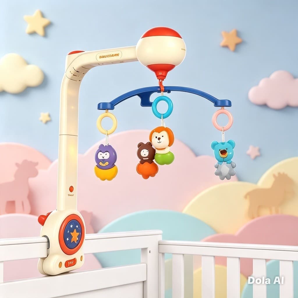 Móbile Berço Bebê Conforto Musical Giratório Relaxante Com Música Móvel Brinquedo para Berço