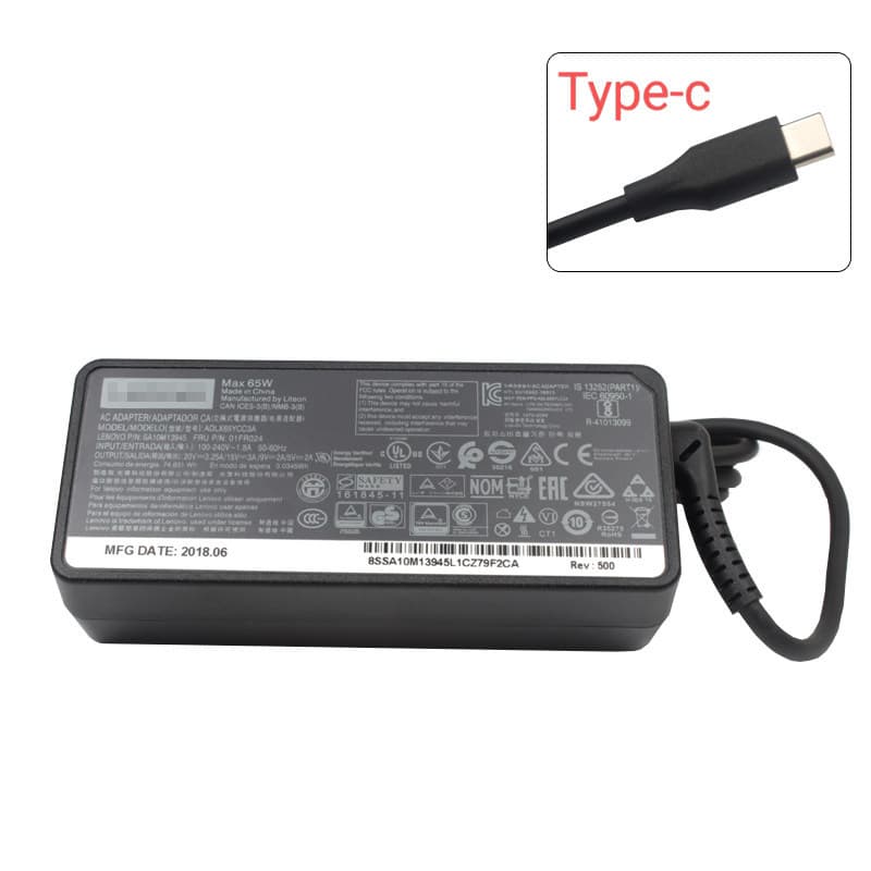 Adaptador de alimentação para Notebook Typec Shin-Chan-14/15/16 de carga rápida 65W Carregador 20V3.25A