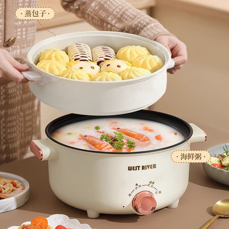 Exportado para a Alemanha Panela Quente Elétrica Original Wok Panela Multifuncional Cozinhar Fritar Fritar Panela Antiad