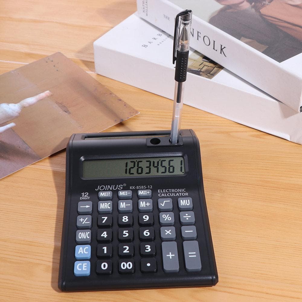 Calculadora De 12 Dígitos , Mecânica De Papelaria De Tela Dupla Financeira Prática Fácil De Usar