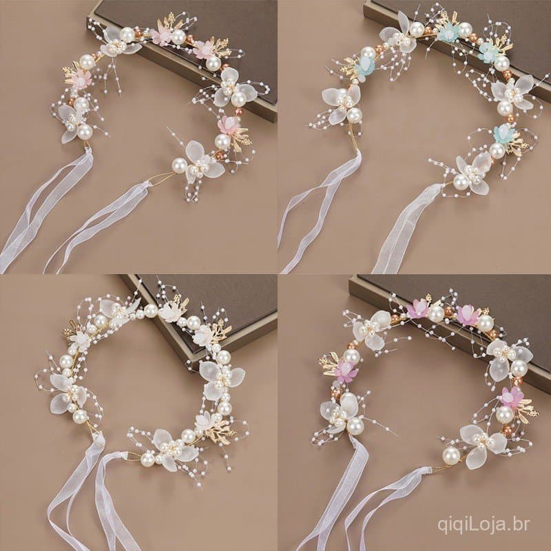 Tiara de Pérolas para Daminha de Honra – Coroa Infantil para Casamento