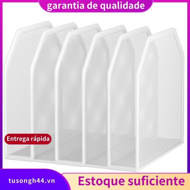 Rack De Armazenamento De Arquivo Vertical , Organizador De Pasta De Segmento Resistente , Design De Malha Para Mesa Livr