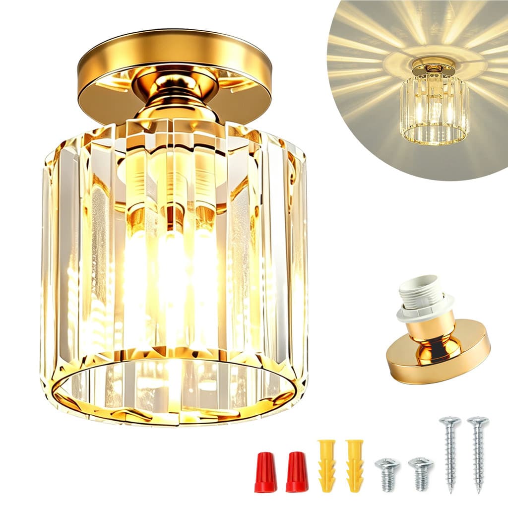 Luminária Plafon Led Sobrepor Cristal Acrílico E27 Lustre Teto Sala Quarto