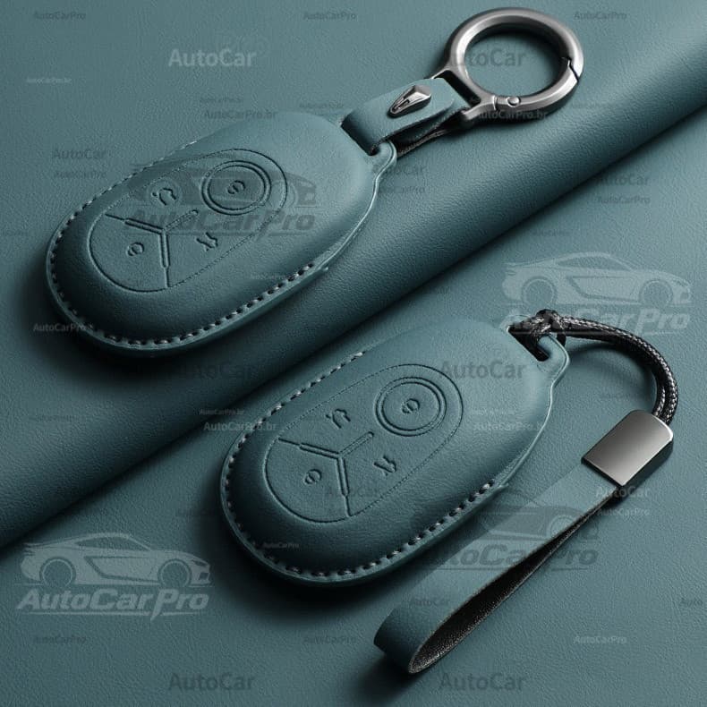 Capa Protetora de Couro para Chave de Carro Geely EX2/EX2 Pro/Geome EV, Porta-Chaves para Entrada Sem Chave Chav 5412 83