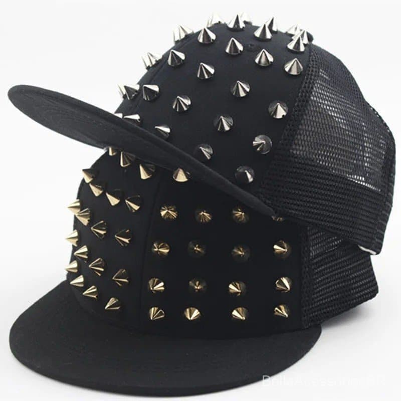 Chapéu Plano Com Rebite Masculino E Feminino , Punk Rock , Bonés De Beisebol Hip Hop , Jovem , Adolescentes , Meninos ,