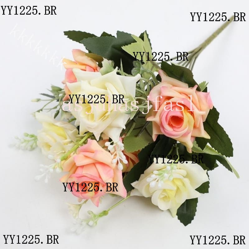 Buquê De Rosas Artificiais Flores Ornamento Decoração Festa Hotel Simulação Casa Escritório Sala Mesa Casamento