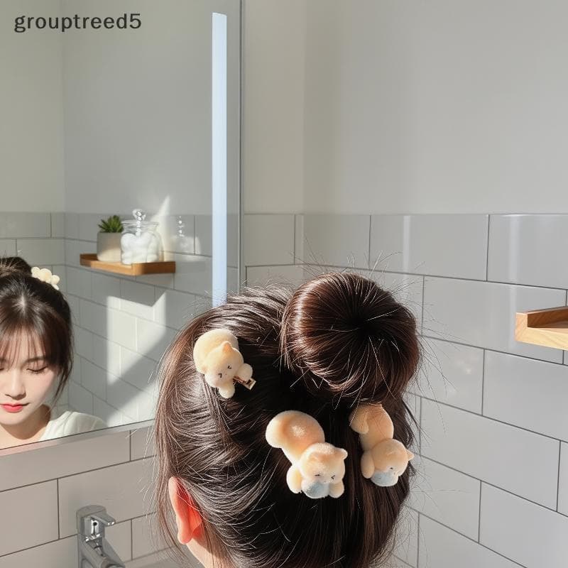 grouptreed5 Grampo De Cabelo De Gatinho De Pelúcia Macio Para Mulheres Clipe De Dubill Franja Fácil De Usar Lateral Fofo