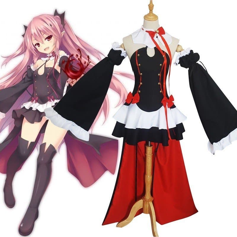 Fantasia de Cosplay de Anime Seraph of the End Krul Tepes, Conjunto de Vestidos de Uniforme, Fantasia de Bruxa Vampira p