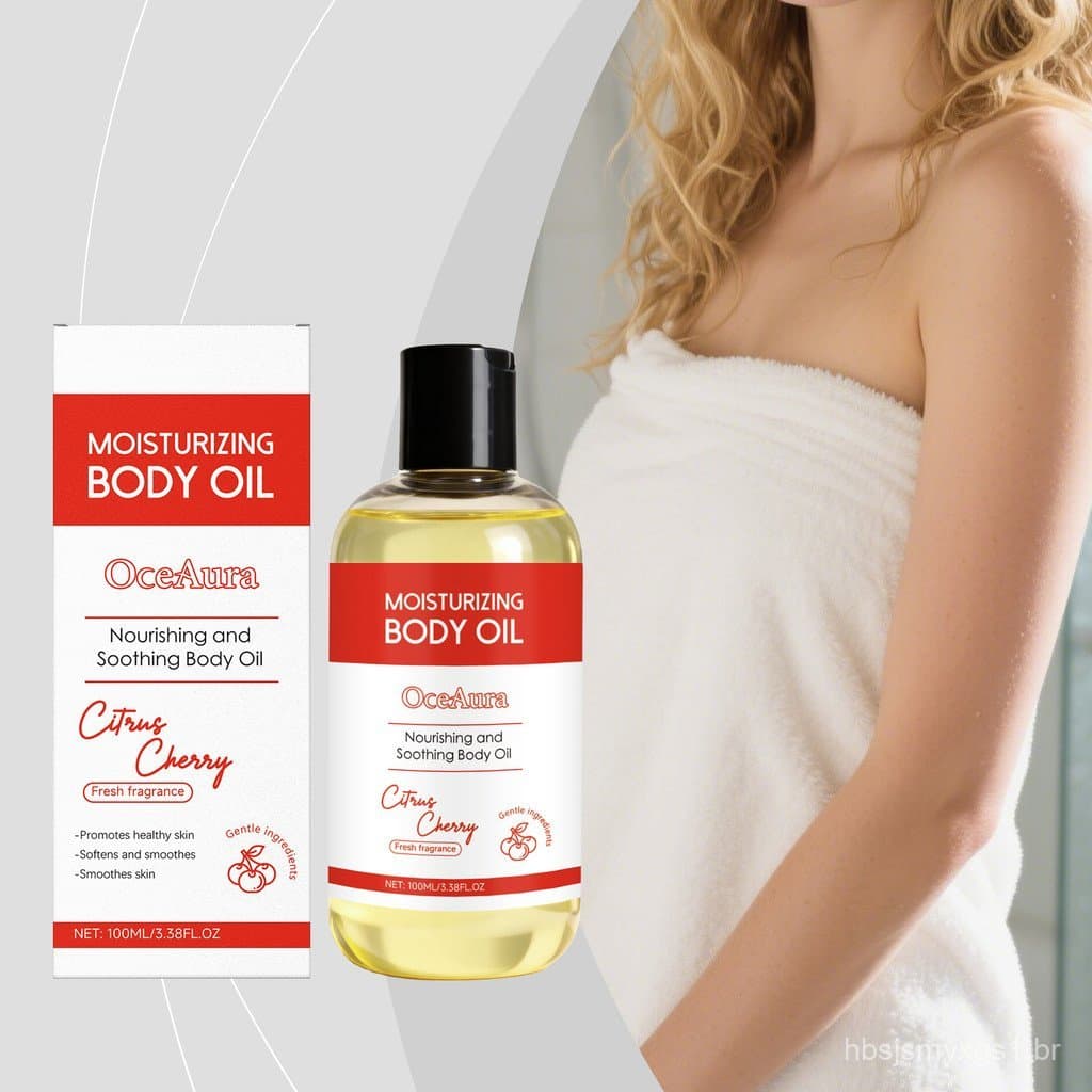 OceAura Óleo Corporal Hidratante de Cereja Cítrica é hidratante, leve e cuida da pele, proporcionando hidratação.